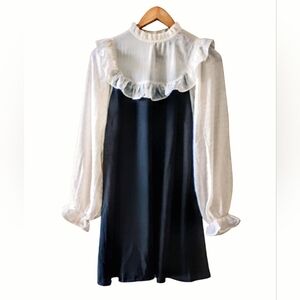 New Look Dress Size 12 Color Black and Off White (French Vanilla)